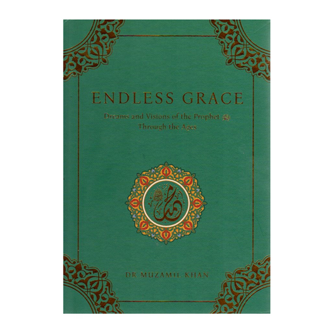 Book titled 'Endless Grace' with decorative elements on a green background