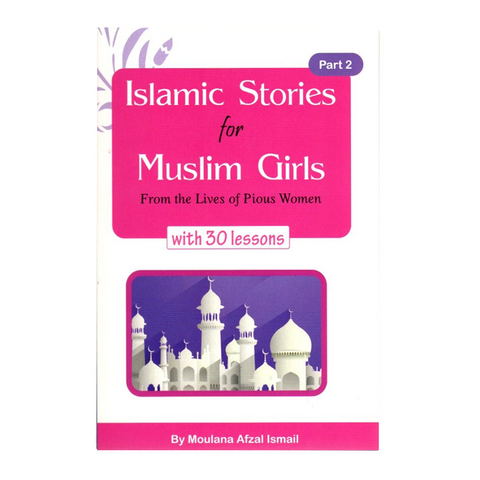 Book cover of 'Islamic Stories for Muslim Girls' with a pink and purple design.
