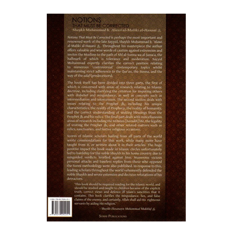 Back Book cover about 'Notions That Must Be Corrected'.