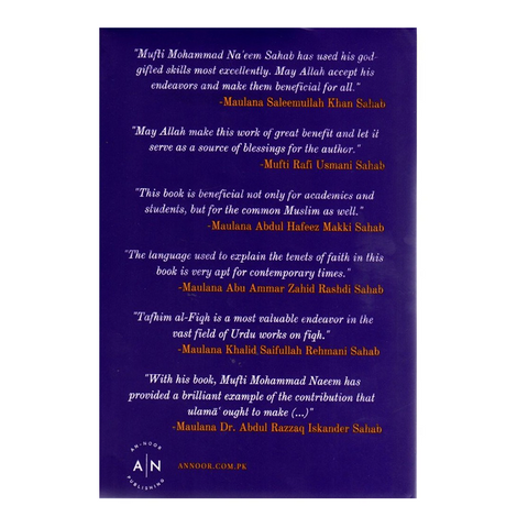 Back cover of The Fundamentals of Din with quotes and author names on a purple background