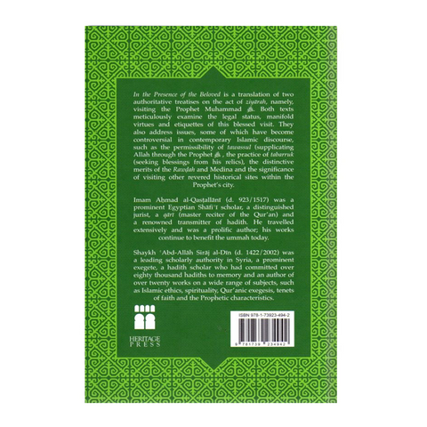 Back cover of a book called In the presence of the Beloved