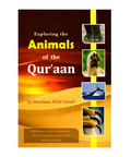 Book cover of 'Exploring the Animals of the Qur'aan' with images of animals on a brown and orange background.