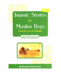 Book cover of 'Islamic Stories for Muslim Boys' with green and yellow design