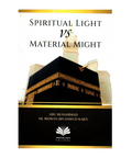 Book cover of 'Spiritual Light vs Material Might' with a black and gold design.