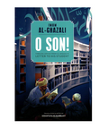 Book cover of 'O Son!' by Imam Al-Ghazali with a library background